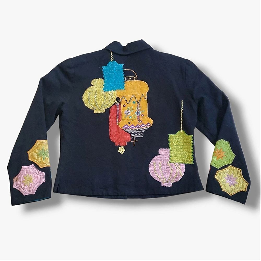 Vintage black patchwork jacket - Picture 5 of 10